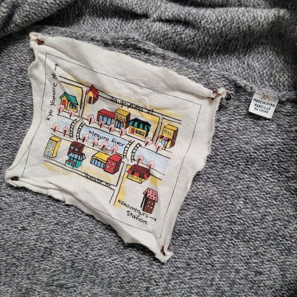 Anthropologie Kyu Yamate Meguro River Cardigan Gray Medium Wool Blend Sweater - Picture 4 of 6